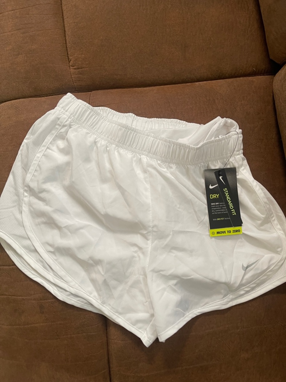 Nike White Women's Dri-FIT Athletic Running Shorts